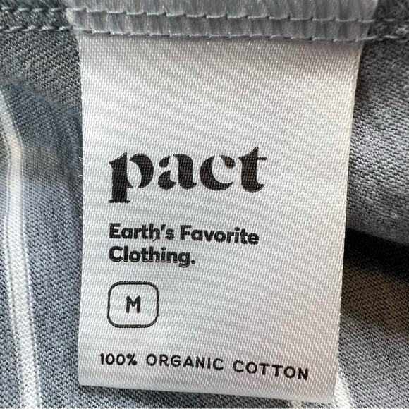 Pact Organic Cotton Dress M Easy Day-To-Night Striped Ruched Travel Sustainable - Picture 8 of 10